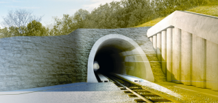Туннели Т1, Т2 над  T5, линия 2 железнодорожной линии Дивача-Копер 
